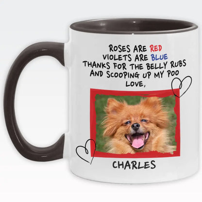 Custom Pet Photo Mug with Poem - Roses are Red, Violets Are Blue