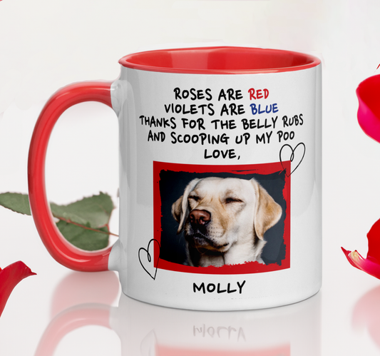 Custom Pet Photo Mug with Poem - Roses are Red, Violets Are Blue