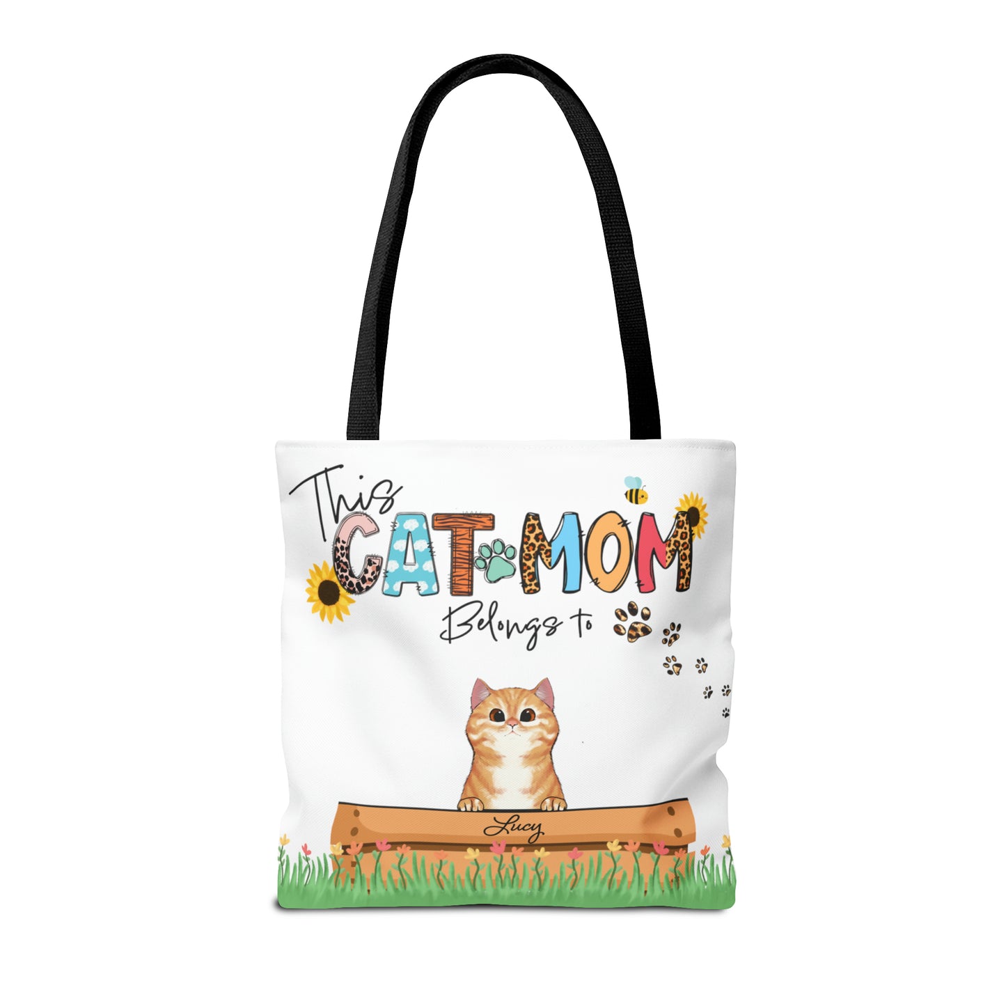 Personalized Cat Mom Tote Bag - Up to 3 Cats - This Cat Mom Belongs To